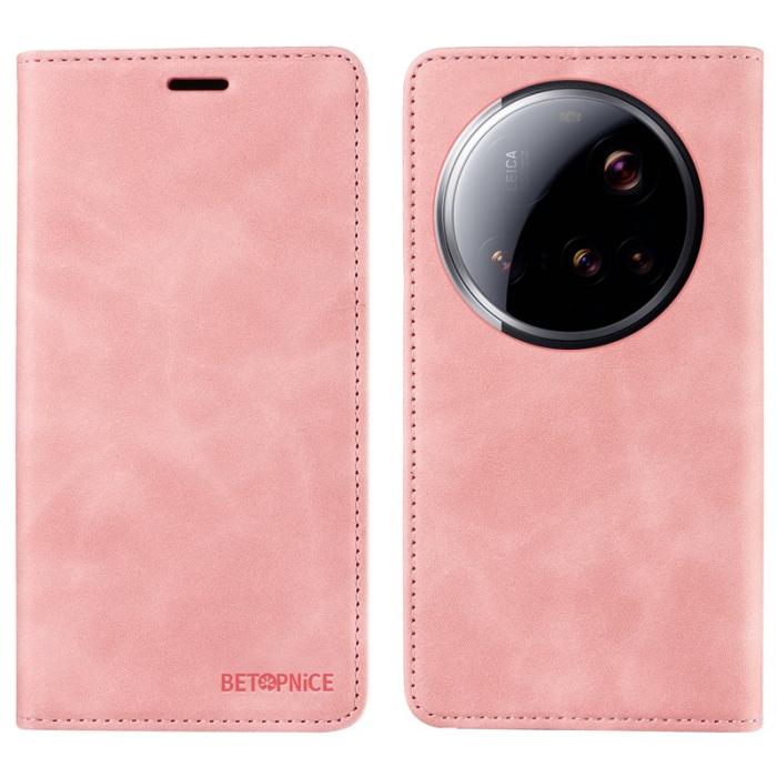 BETOPNICE - BETOPNICE 003 för Xiaomi 15 Ultra Fodral Äkta läder - Rosa