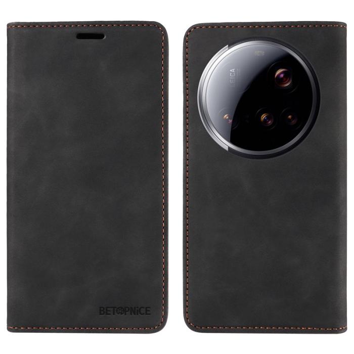 BETOPNICE - BETOPNICE 003 för Xiaomi 15 Ultra Fodral - Äkta läder - Svart