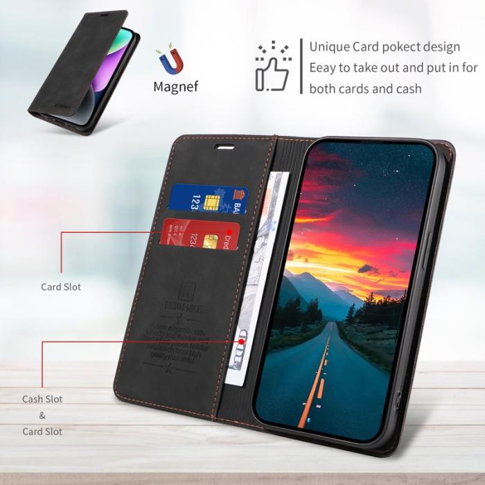 BETOPNICE - BETOPNICE 003 för Xiaomi 15 Ultra Fodral - Äkta läder - Svart