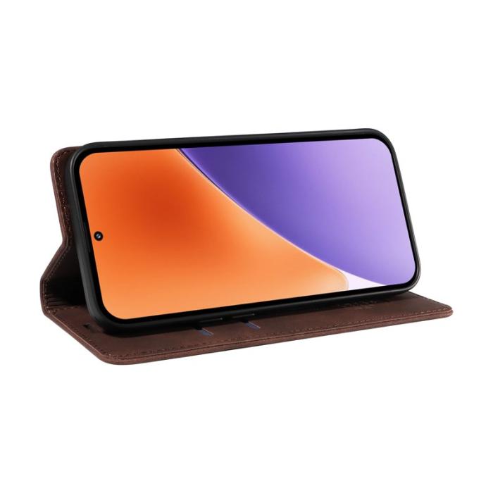 BETOPNICE - BETOPNICE 003 för Xiaomi 15 Wallet Fodral Äkta läder - Brun