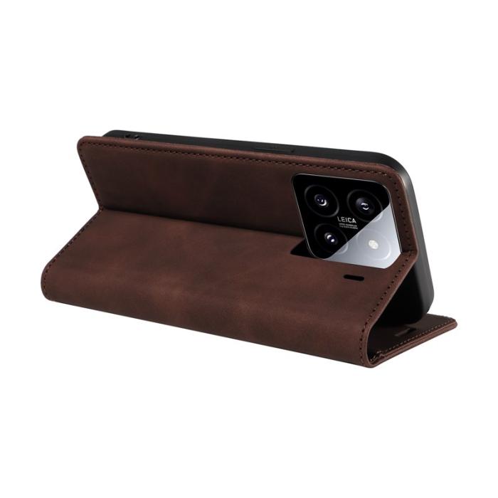 BETOPNICE - BETOPNICE 003 för Xiaomi 15 Wallet Fodral Äkta läder - Brun