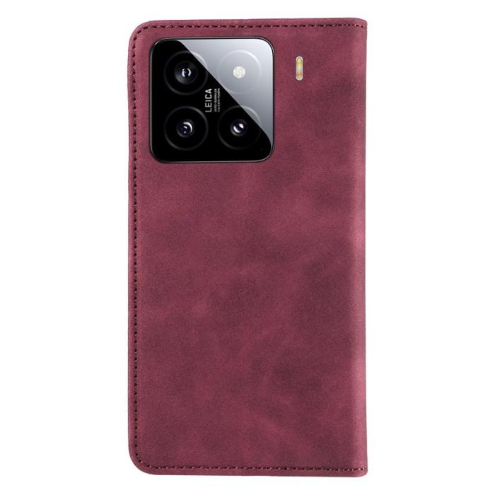 BETOPNICE - BETOPNICE 003 för Xiaomi 15 Wallet Fodral Äkta läder - Röd