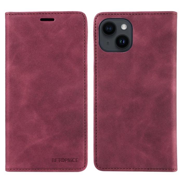 BETOPNICE - BETOPNICE 003 Fodral för iPhone 13/14 i PU-läder - Röd