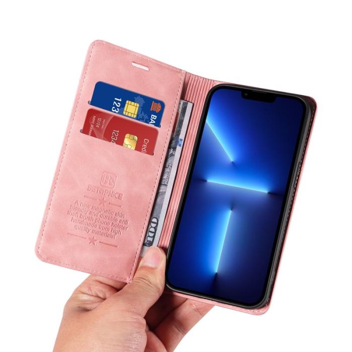 BETOPNICE - BETOPNICE 003 Fodral för iPhone 13 Pro - RFID Blocking PU Läder - Rosa