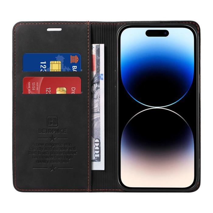 BETOPNICE - BETOPNICE 003 Fodral för iPhone 14 Pro - PU Läder - Svart