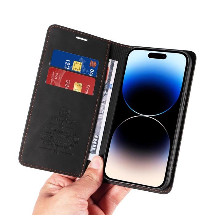 BETOPNICE - BETOPNICE 003 Fodral för iPhone 14 Pro - PU Läder - Svart