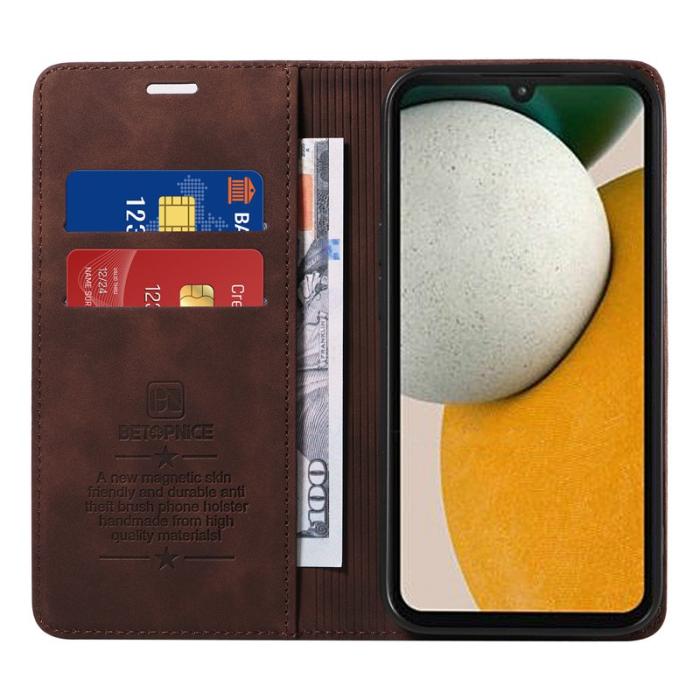 BETOPNICE - BETOPNICE 003 Fodral för Samsung Galaxy A15 5G - Äkta läder - Brun