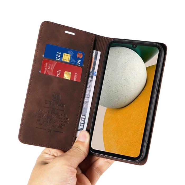 BETOPNICE - BETOPNICE 003 Fodral för Samsung Galaxy A15 5G - Äkta läder - Brun