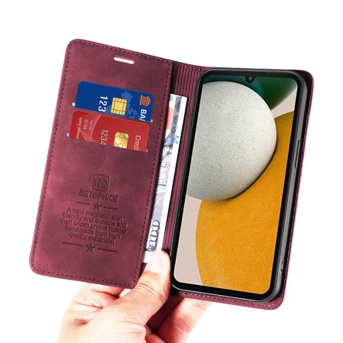 BETOPNICE - BETOPNICE 003 Fodral för Samsung Galaxy A15 5G - Äkta läder - Röd