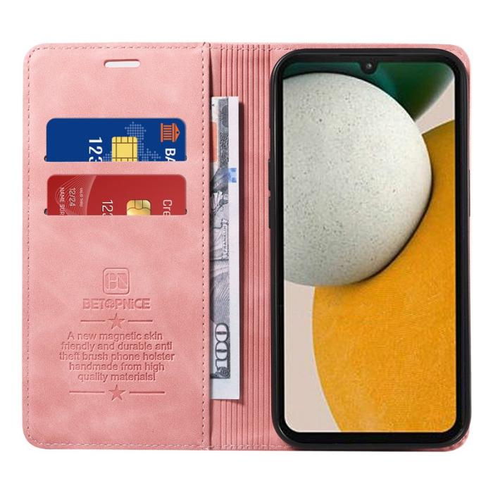 BETOPNICE - BETOPNICE 003 Fodral för Samsung Galaxy A15 5G - Äkta läder - Rosa