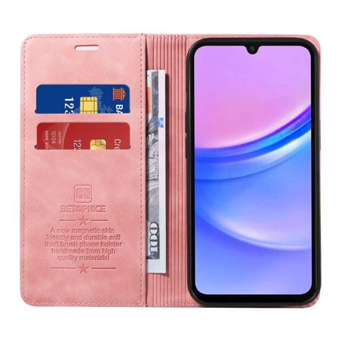 BETOPNICE - BETOPNICE 003 Fodral för Samsung Galaxy A17 5G - Äkta läder - Rosa