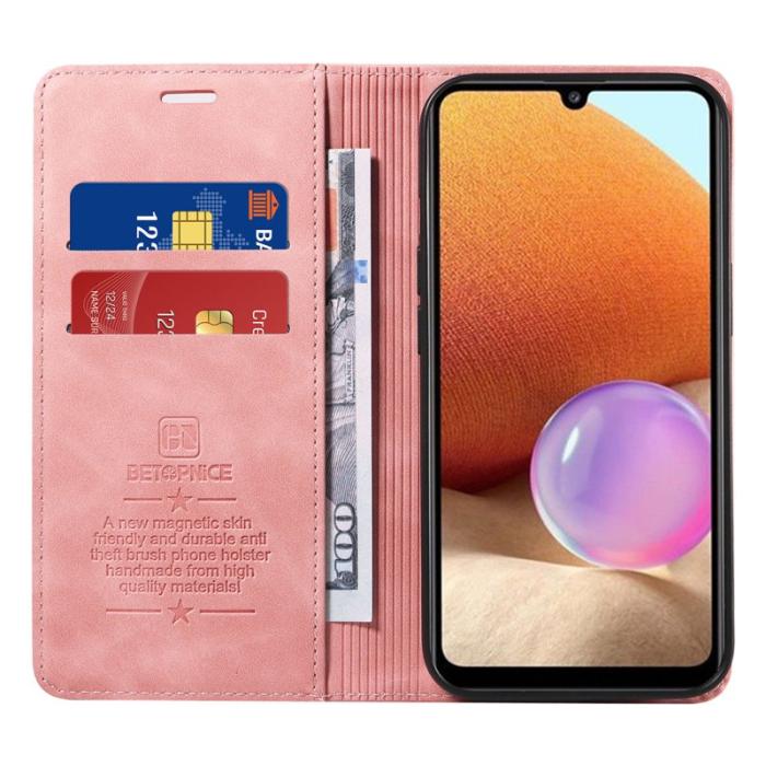 BETOPNICE - BETOPNICE 003 Fodral för Samsung Galaxy A32 5G - Äkta läder - Pink