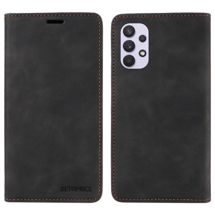BETOPNICE - BETOPNICE 003 Fodral för Samsung Galaxy A32 5G - Äkta läder - Svart
