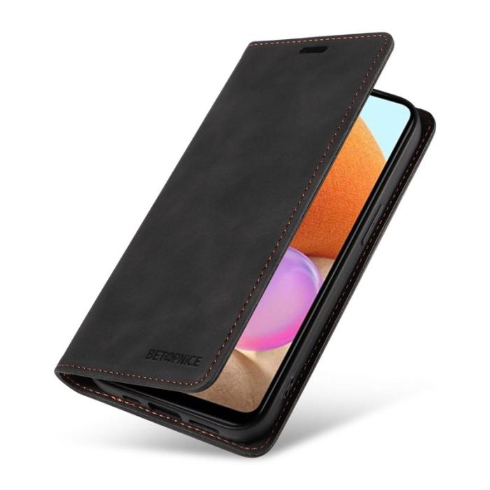 BETOPNICE - BETOPNICE 003 Fodral för Samsung Galaxy A32 5G - Äkta läder - Svart