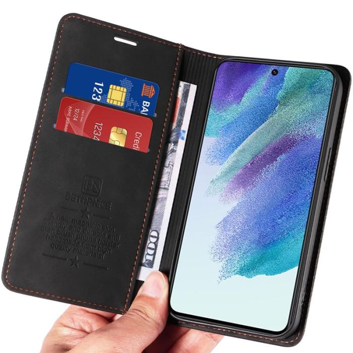 BETOPNICE - BETOPNICE 003 Fodral för Samsung Galaxy S21+ 5G - Äkta läder - Svart