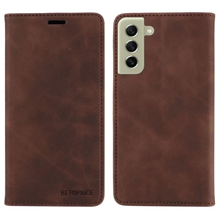 BETOPNICE - BETOPNICE 003 Plånboksfodral för Samsung Galaxy S22 5G - Konstläder - Brun
