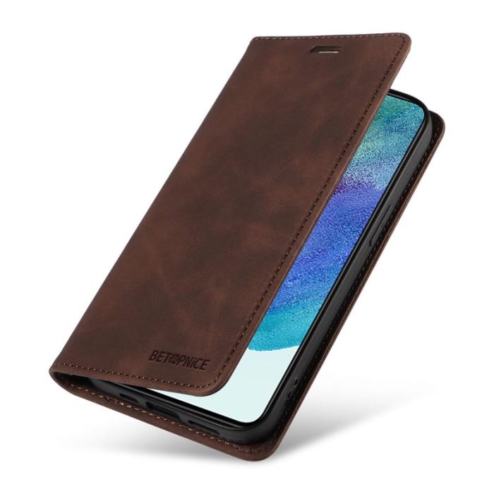 BETOPNICE - BETOPNICE 003 Plånboksfodral för Samsung Galaxy S22 5G - Konstläder - Brun