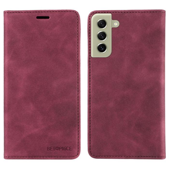 BETOPNICE - BETOPNICE 003 Plånboksfodral för Samsung Galaxy S22 5G - Konstläder - Röd