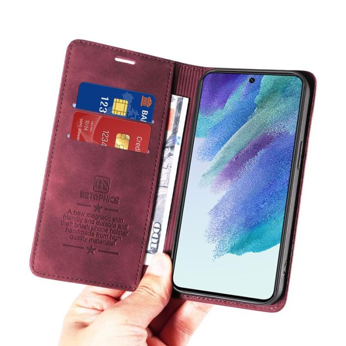 BETOPNICE - BETOPNICE 003 Plånboksfodral för Samsung Galaxy S22 5G - Konstläder - Röd