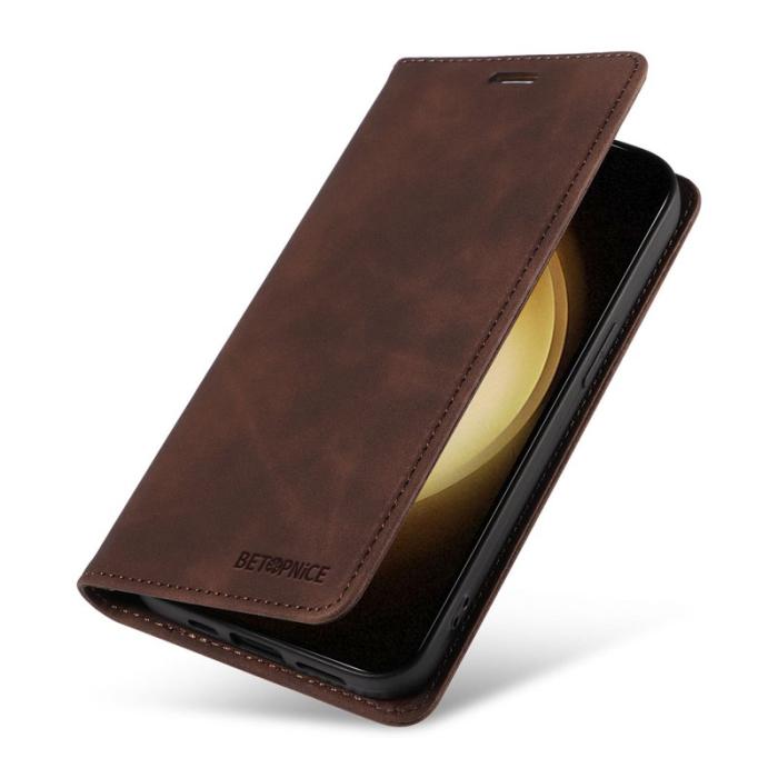 BETOPNICE - BETOPNICE 003 Fodral för Samsung Galaxy S23 - Äkta läder - Brun