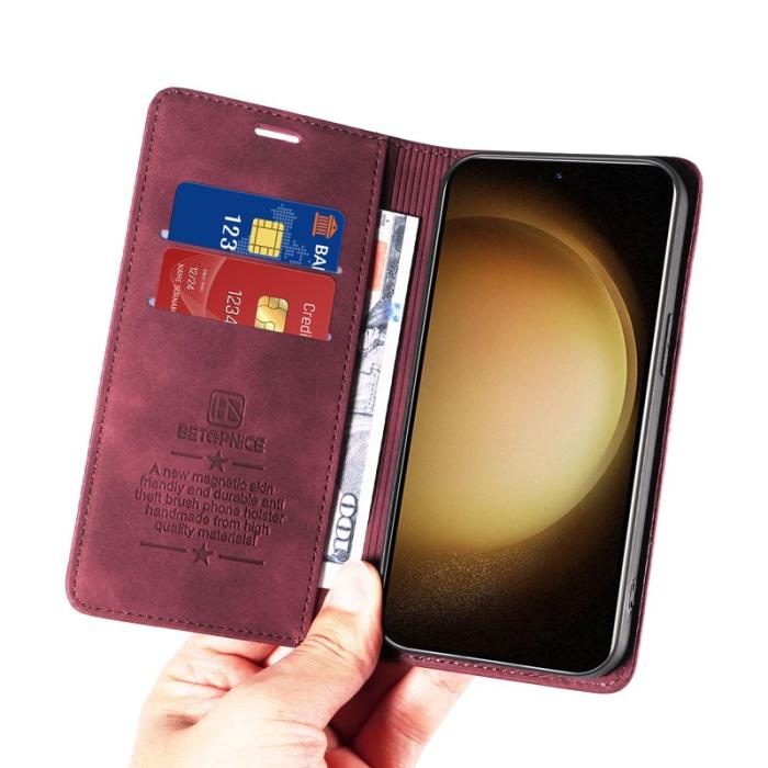 BETOPNICE - BETOPNICE 003 Fodral för Samsung Galaxy S23 Äkta läder - Röd