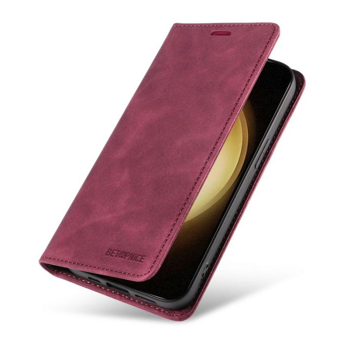 BETOPNICE - BETOPNICE 003 Fodral för Samsung Galaxy S23 Äkta läder - Röd