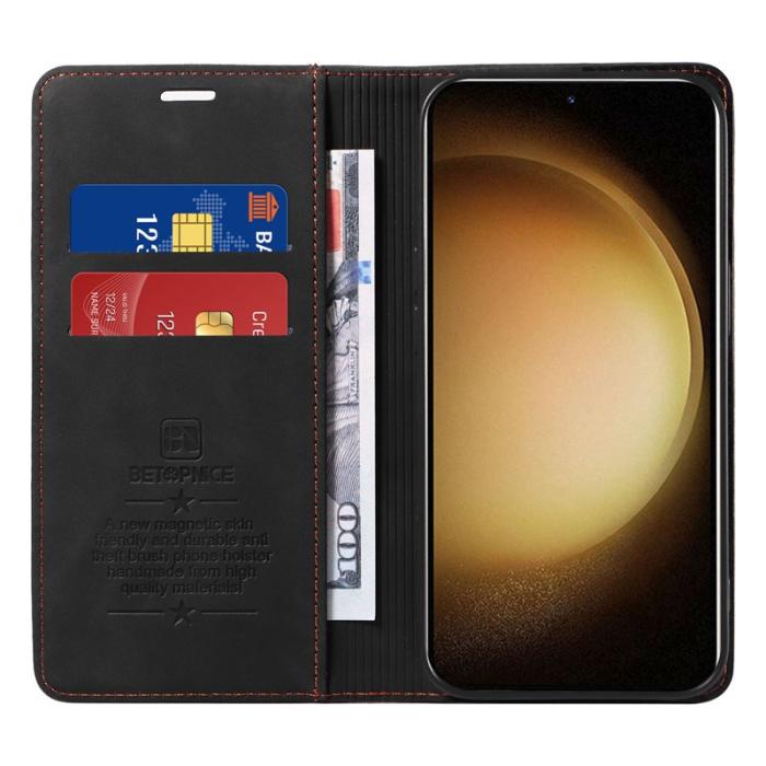 BETOPNICE - BETOPNICE 003 Fodral för Samsung Galaxy S23 Äkta läder - Svart