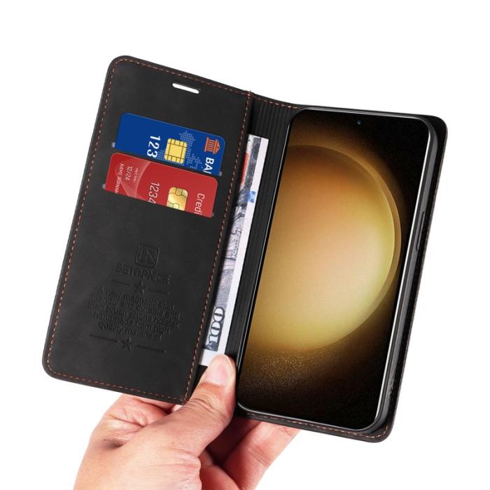 BETOPNICE - BETOPNICE 003 Fodral för Samsung Galaxy S23 Äkta läder - Svart