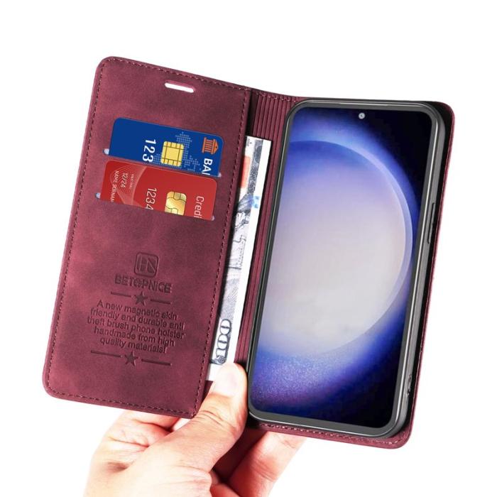 BETOPNICE - BETOPNICE 003 Fodral för Samsung Galaxy S23 FE PU Läder - Röd