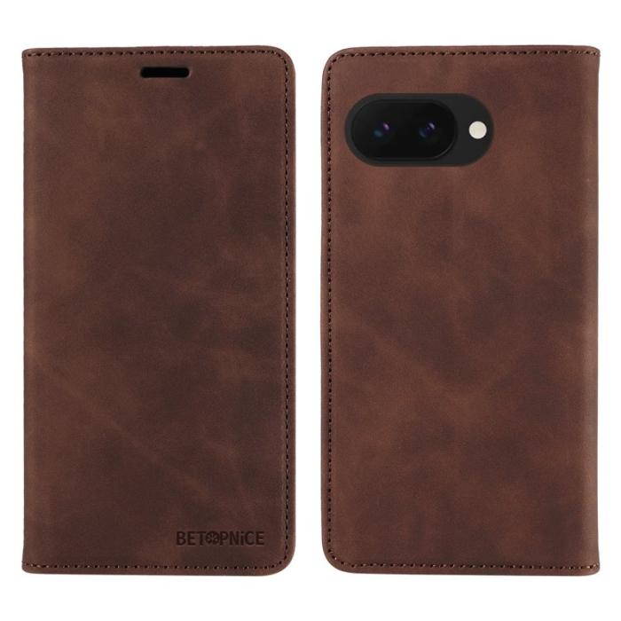 BETOPNICE - BETOPNICE 003 Google Pixel 9a Wallet Fodral Äkta läder - Brun