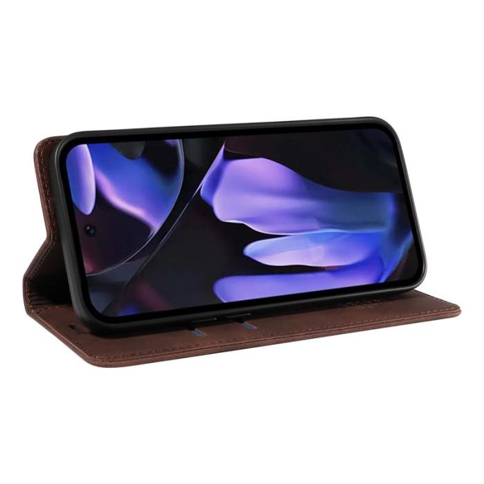 BETOPNICE - BETOPNICE 003 Google Pixel 9a Wallet Fodral Äkta läder - Brun