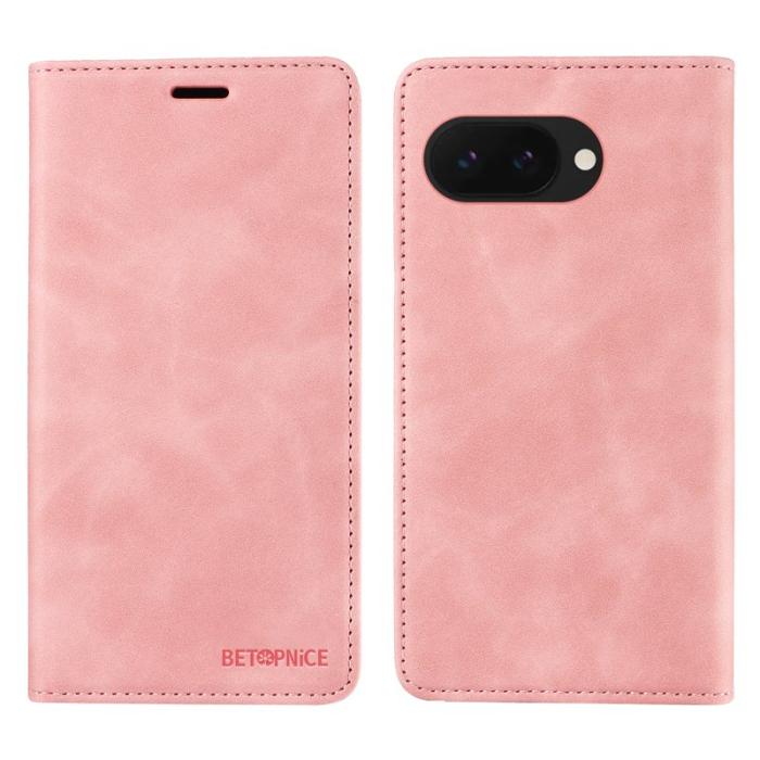 BETOPNICE - BETOPNICE 003 Google Pixel 9a Wallet Fodral Äkta läder - Pink