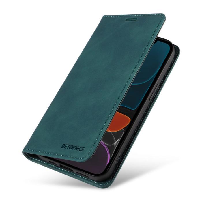 BETOPNICE - BETOPNICE 003 iPhone 12 / 12 Pro Fodral Äkta läder - Grön