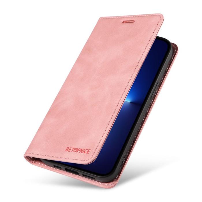 BETOPNICE - BETOPNICE 003 iPhone 12 Pro Max Fodral Äkta läder - Pink