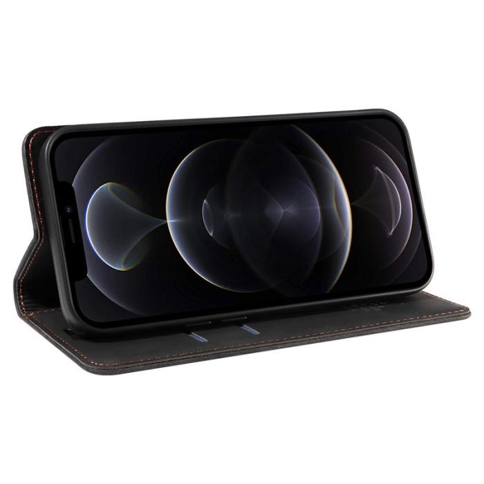 BETOPNICE - BETOPNICE 003 iPhone 12 Pro Max Fodral Äkta läder - Svart