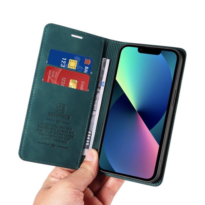 BETOPNICE - BETOPNICE 003 iPhone 13 mini Fodral Äkta läder - Grön