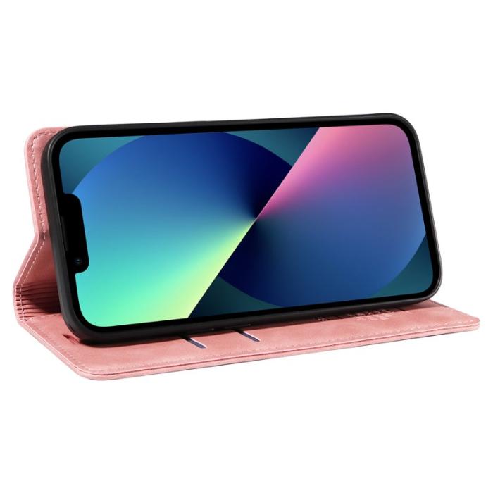 BETOPNICE - BETOPNICE 003 iPhone 13 mini Fodral Äkta läder - Pink