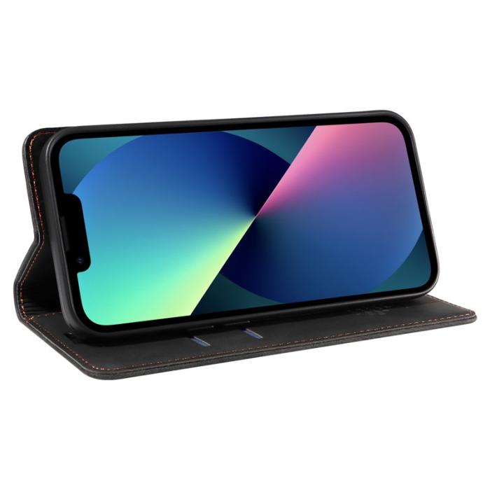 BETOPNICE - BETOPNICE 003 iPhone 13 mini Fodral Äkta läder - Svart