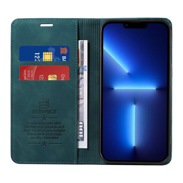 BETOPNICE - BETOPNICE 003 iPhone 13 Pro Max Fodral PU Läder - Grön