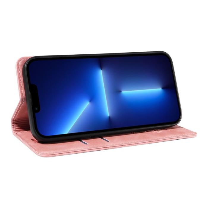 BETOPNICE - BETOPNICE 003 iPhone 13 Pro Max Fodral PU Läder - Pink