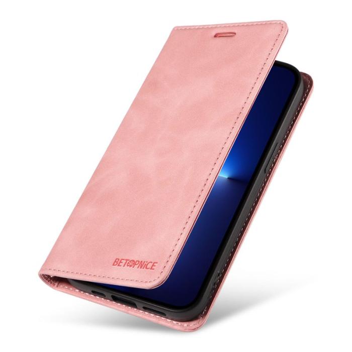 BETOPNICE - BETOPNICE 003 iPhone 13 Pro Max Fodral PU Läder - Pink