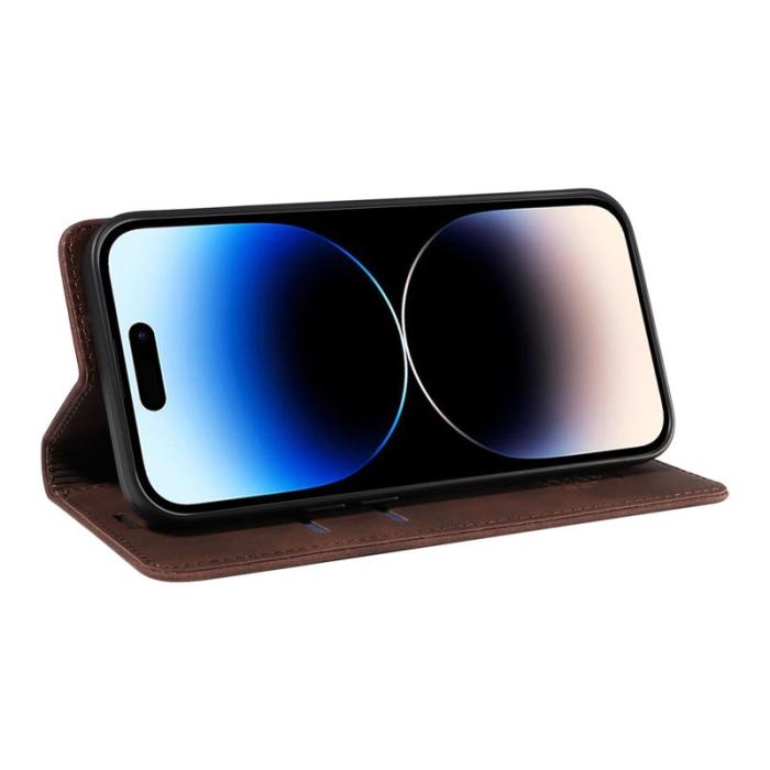 BETOPNICE - BETOPNICE 003 iPhone 14 Pro Max Fodral PU Läder - Brun