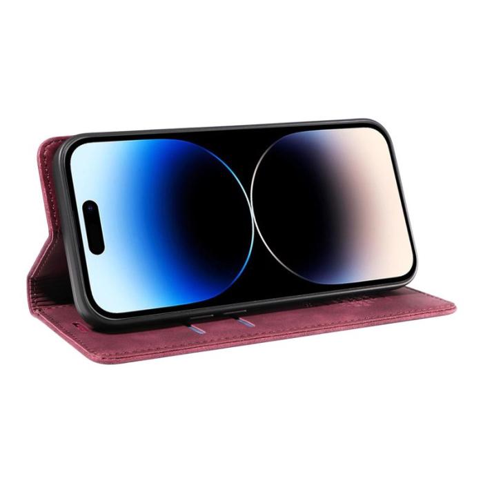 BETOPNICE - BETOPNICE 003 iPhone 14 Pro Max Fodral PU Läder - Röd