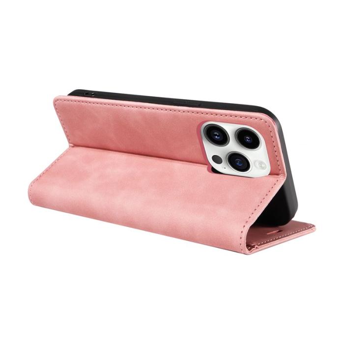 BETOPNICE - BETOPNICE 003 iPhone 14 Pro Max Fodral PU Läder - Rosa