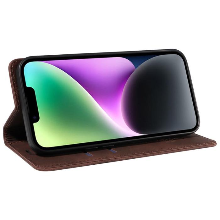 BETOPNICE - BETOPNICE 003 iPhone 15 Fodral i PU-läder - Brun