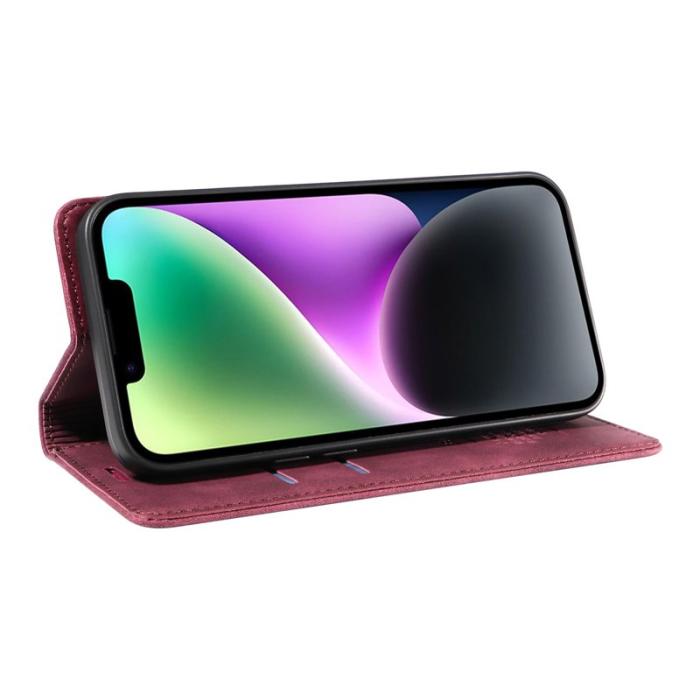 BETOPNICE - BETOPNICE 003 iPhone 15 Fodral RFID Blocking Konstläder - Röd