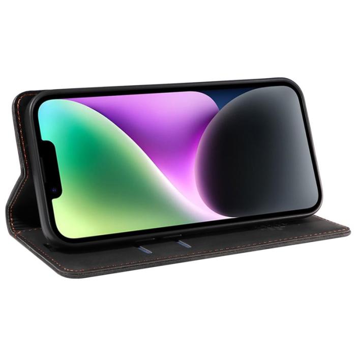 BETOPNICE - BETOPNICE 003 iPhone 15 Plus Fodral - PU Läder - Svart