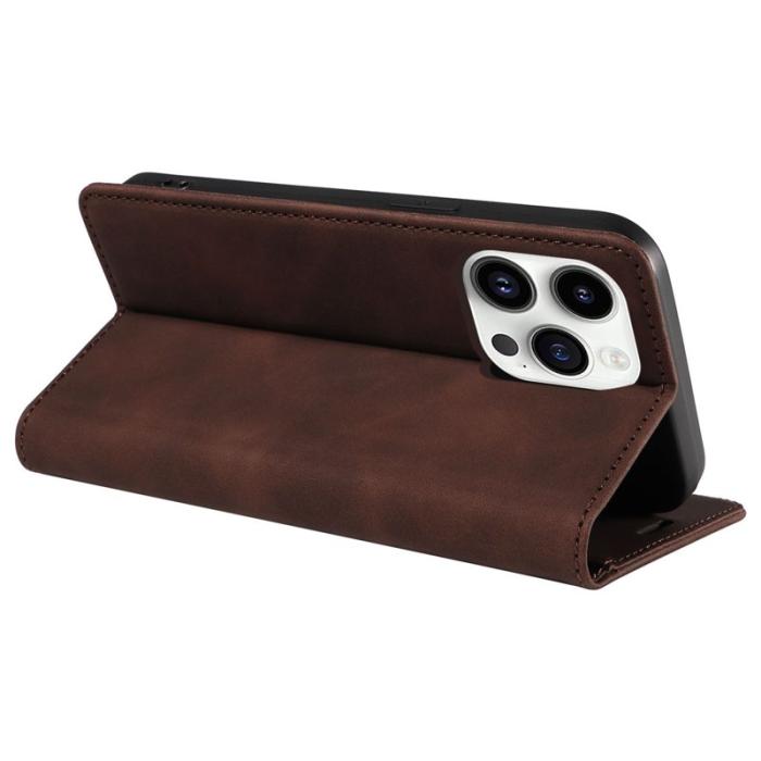 BETOPNICE - BETOPNICE 003 iPhone 15 Pro Fodral PU Läder - Brun