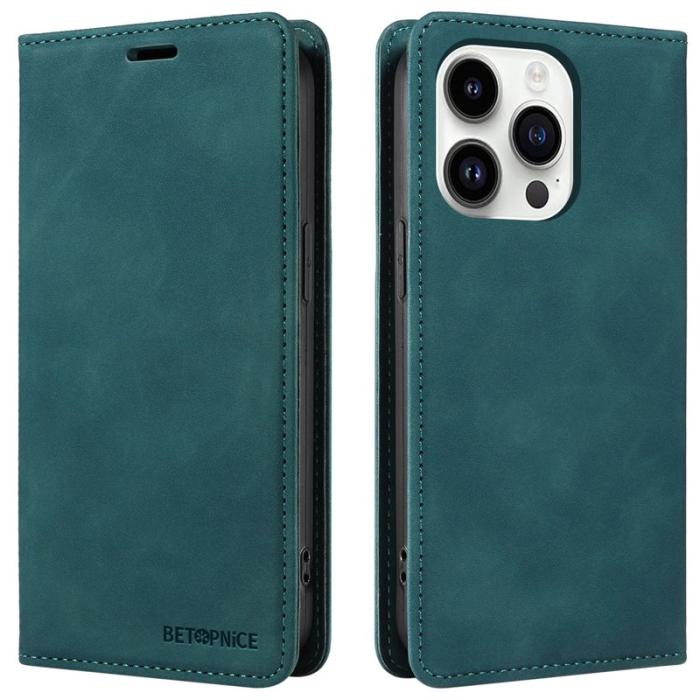 BETOPNICE - BETOPNICE 003 iPhone 15 Pro Fodral PU Läder - Grön