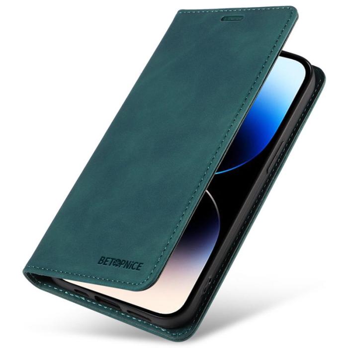 BETOPNICE - BETOPNICE 003 iPhone 15 Pro Fodral PU Läder - Grön